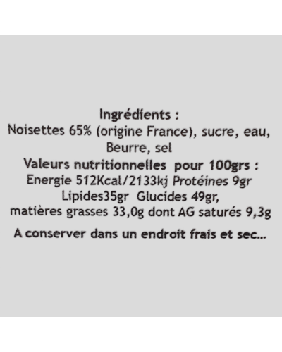 Noisettes caramélisées 250 gr
